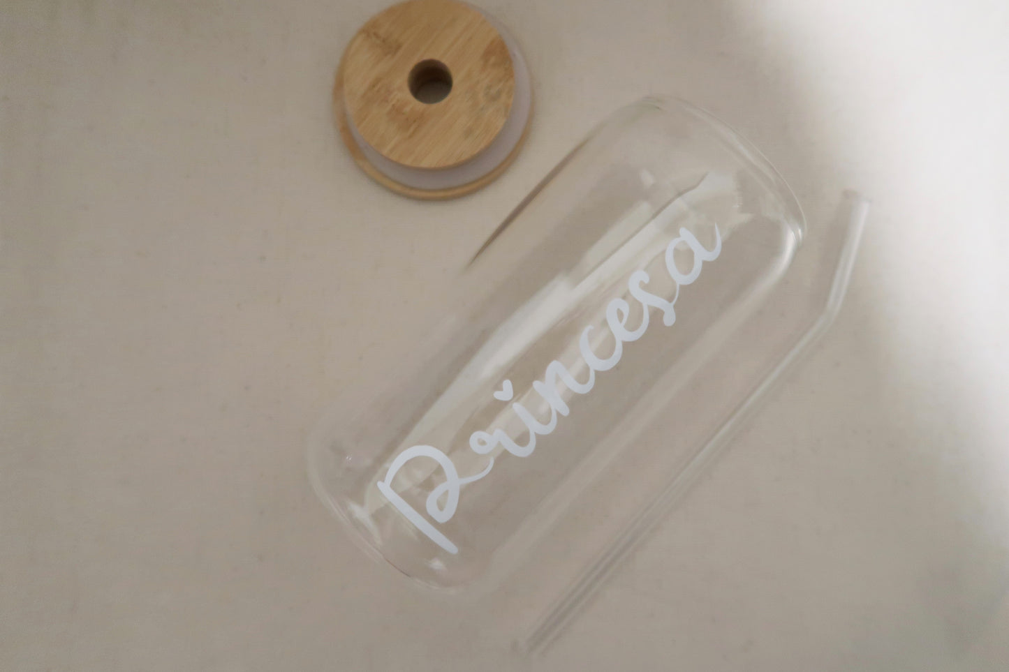 Princesa personalized glass can 